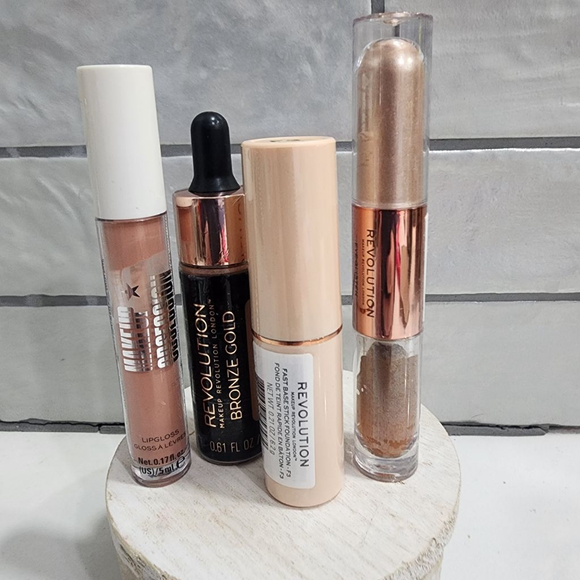 Revolution Other - Revolution Makeup Bundle: Foundation, Highlighter, Eyeshadow, Lip Gloss